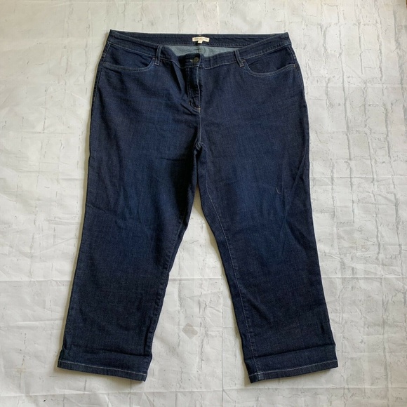 Eileen Fisher Denim - EILEEN FISHER Deep Indigo Stretch Crops Capris